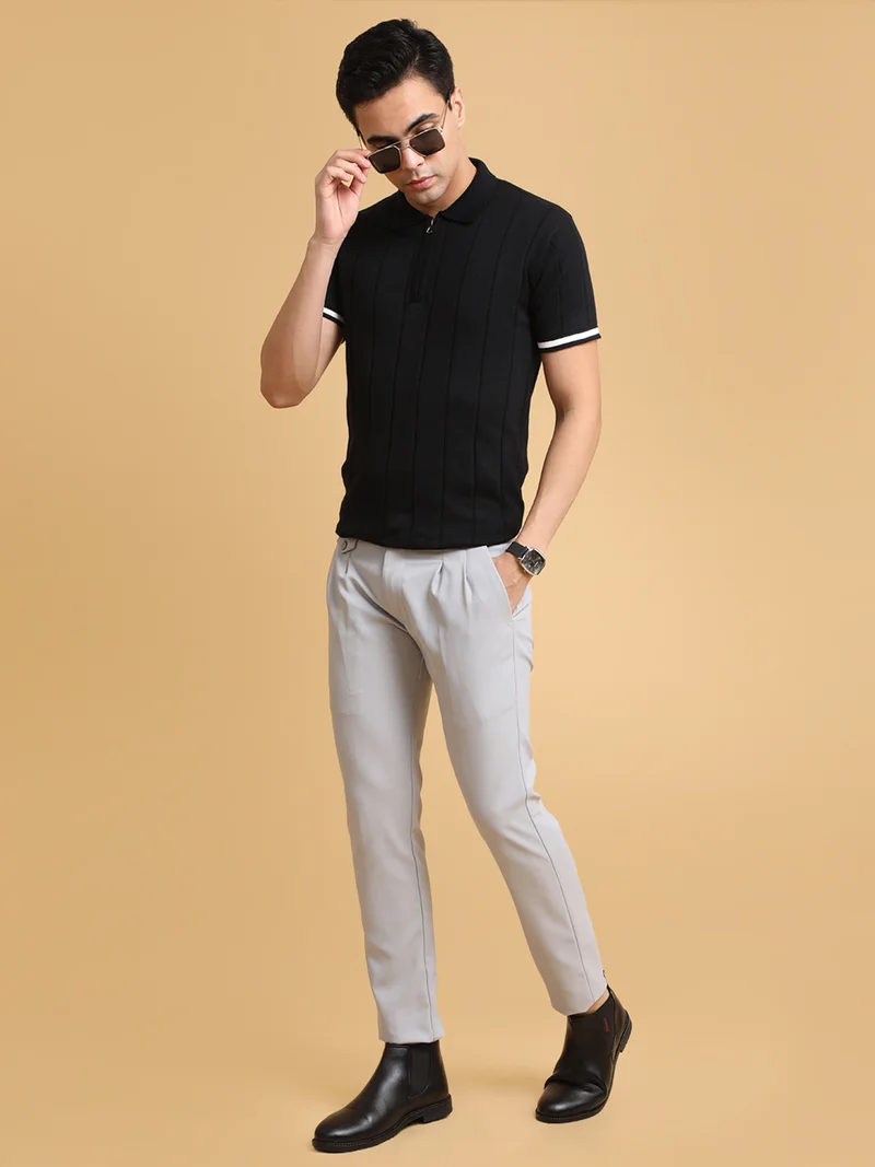 Maniac  Maniac Mens Gurkha Solid Light Grey Cotton Trouser for Men | Best Price UAE